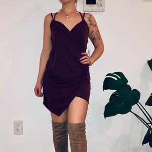 NWT Tobi burgundy faux wrap sleeveless dress
